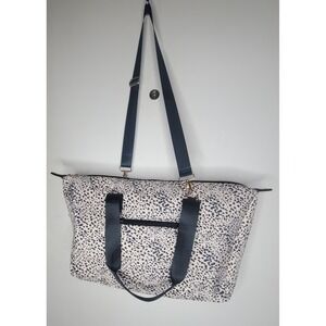 Mali + Lili Dalmatian Print Weekend Bag Women Travel Tote Crossbody Cream Black